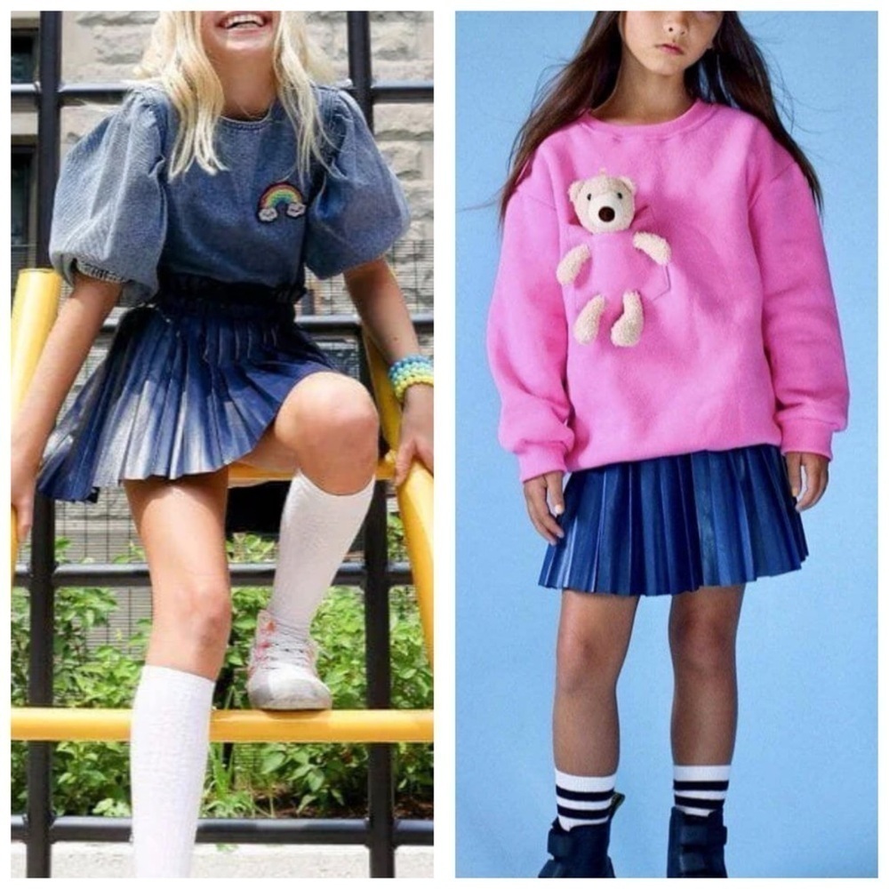Lola + The Boys Pleated Vegan Mini Skirt
